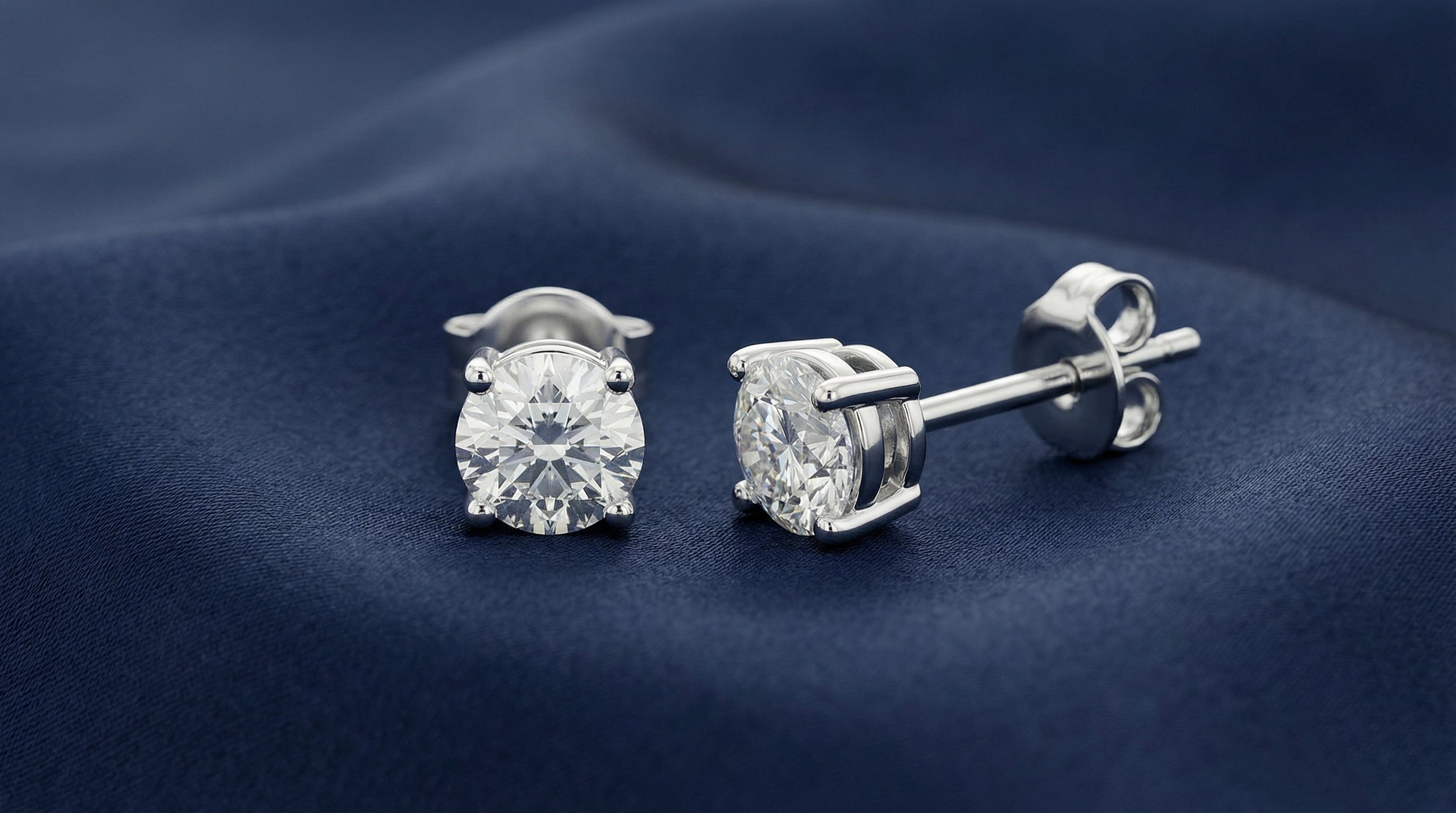 עגילי יהלום מעבדה סוליטר כסף 925