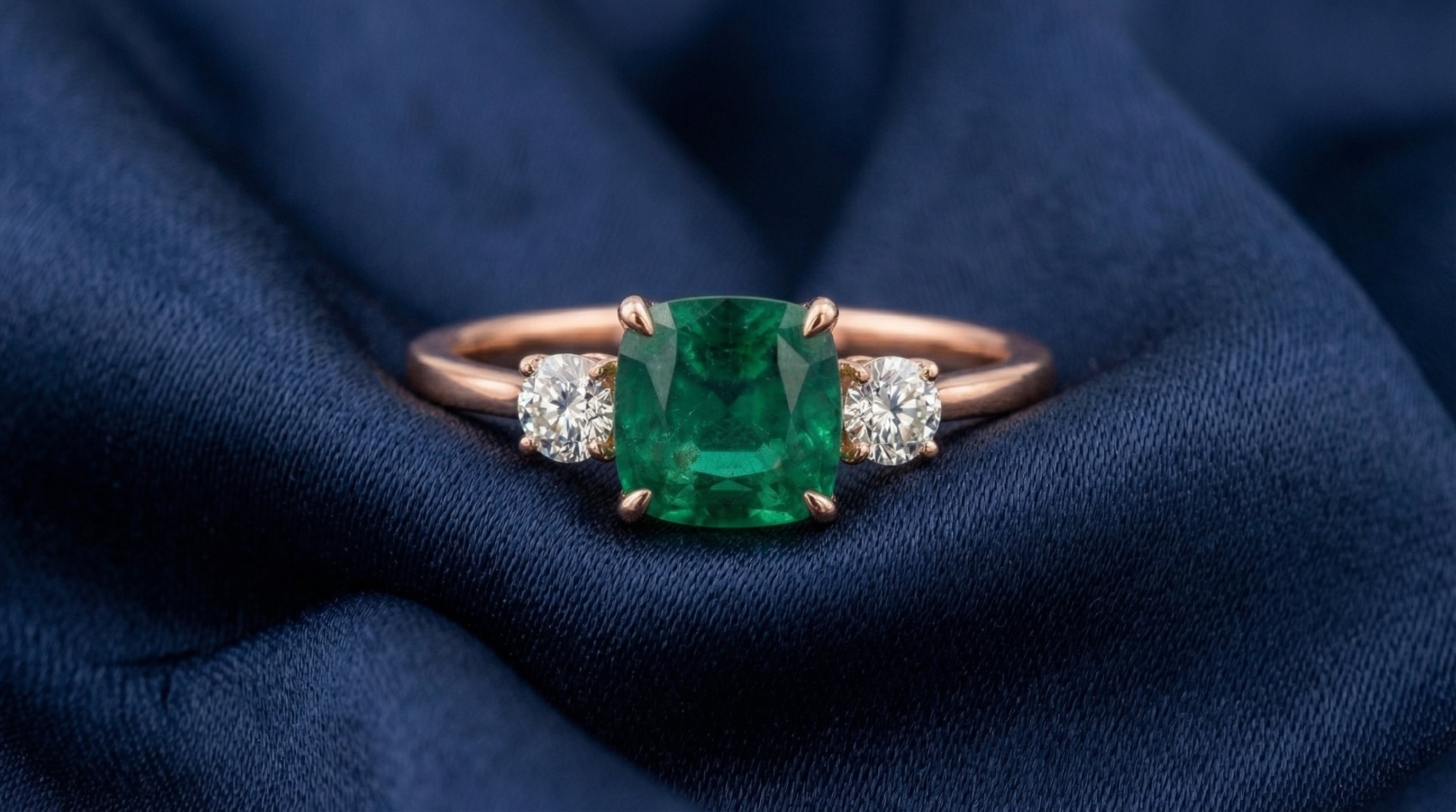 טבעת קושן אמרלד | יהלום מעבדה