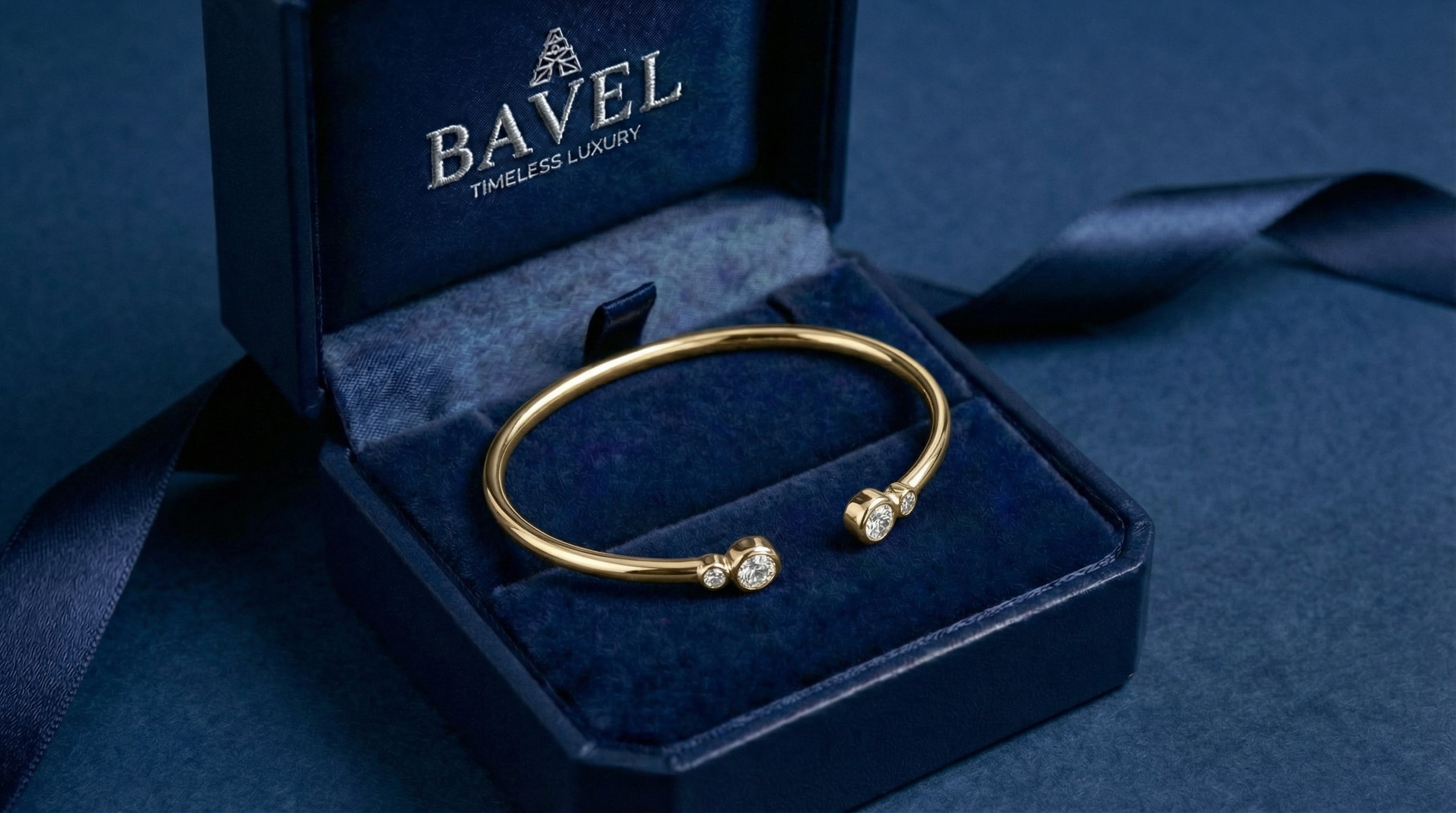 צמיד לומינה | קאף פתוח יהלום מעבדה